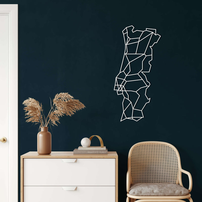 Portugal Map Metal Wall Art