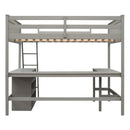 Loft Bed With Shelves With Desk by HouseOfZazla