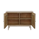 Ixora 2-door Wood Accent Cabinet White Washed and Black