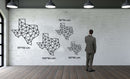 Texas Map Metal Wall Art
