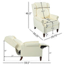Push Back Recliner Chair Upholstered With Classic Wing Back And Solid Gourd-Shaped Legs by HouseOfZazla