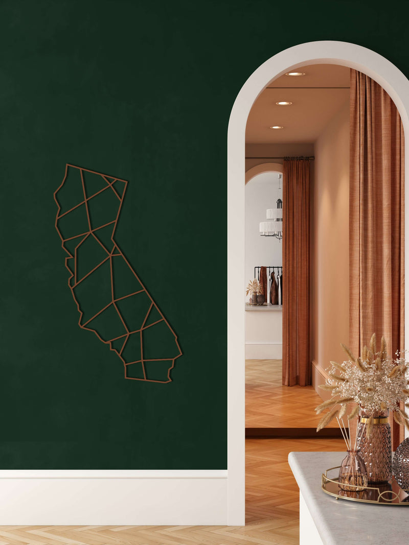 California Map Metal Wall Art