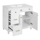 Bathroom Vanity With Sink, Soft Close Doors, Adjustable Shelves by HouseOfZazla