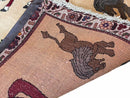 4x6 Rug Handmade Zagros Quality Wool Horses Tribal Hand-Knotted Rug Veggie Dye
