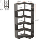 6 Tier Corner Bookshelf, L-Shaped Freestanding Shelf With Anti Drop Panels by HouseOfZazla