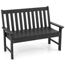 52 Inch All-Weather HDPE Outdoor Bench with Backrest and Armrests by LJGDeals