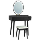 Touch Screen Vanity Makeup Table Stool Set with Lighted Mirror by LJGDeals