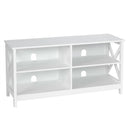 Wooden TV Stand Entertainment for TVs up to 55 Inch with X-Shaped Frame by DirectDeals