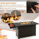 52 Inches Outdoor Wicker Gas Fire Pit Propane Fire Table with Cover by LJGDeals