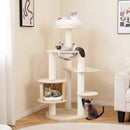 52 Inches Tall Wooden Cat Tree with Washable Plush Cushions and Multi-Level Climbing Stand by LJGDeals