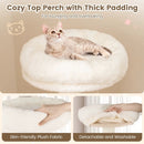 52 Inches Tall Wooden Cat Tree with Washable Plush Cushions and Multi-Level Climbing Stand by LJGDeals