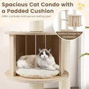 52 Inches Tall Wooden Cat Tree with Washable Plush Cushions and Multi-Level Climbing Stand by LJGDeals