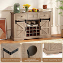 52 Inches Wine Bar Cabinet with LED Lights and Sliding Barn Doors by LJGDeals