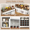 52 Inches Wine Bar Cabinet with LED Lights and Sliding Barn Doors by LJGDeals
