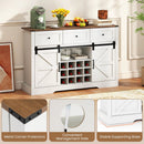 52 Inches Wine Bar Cabinet with LED Lights and Sliding Barn Doors by LJGDeals
