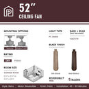 52 Inches Ceiling Fan with Remote Control by LJGDeals
