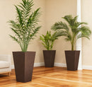 Outdoor Flower Plant Pots, Set of 3 Tall Planters with Drainage Hole