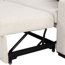 Modern 2 Seater Loveseat Sofa With Pull-Out Bed, Fabric, Built-In USB Ports & Cup Holders by Unique Piece Furniture
