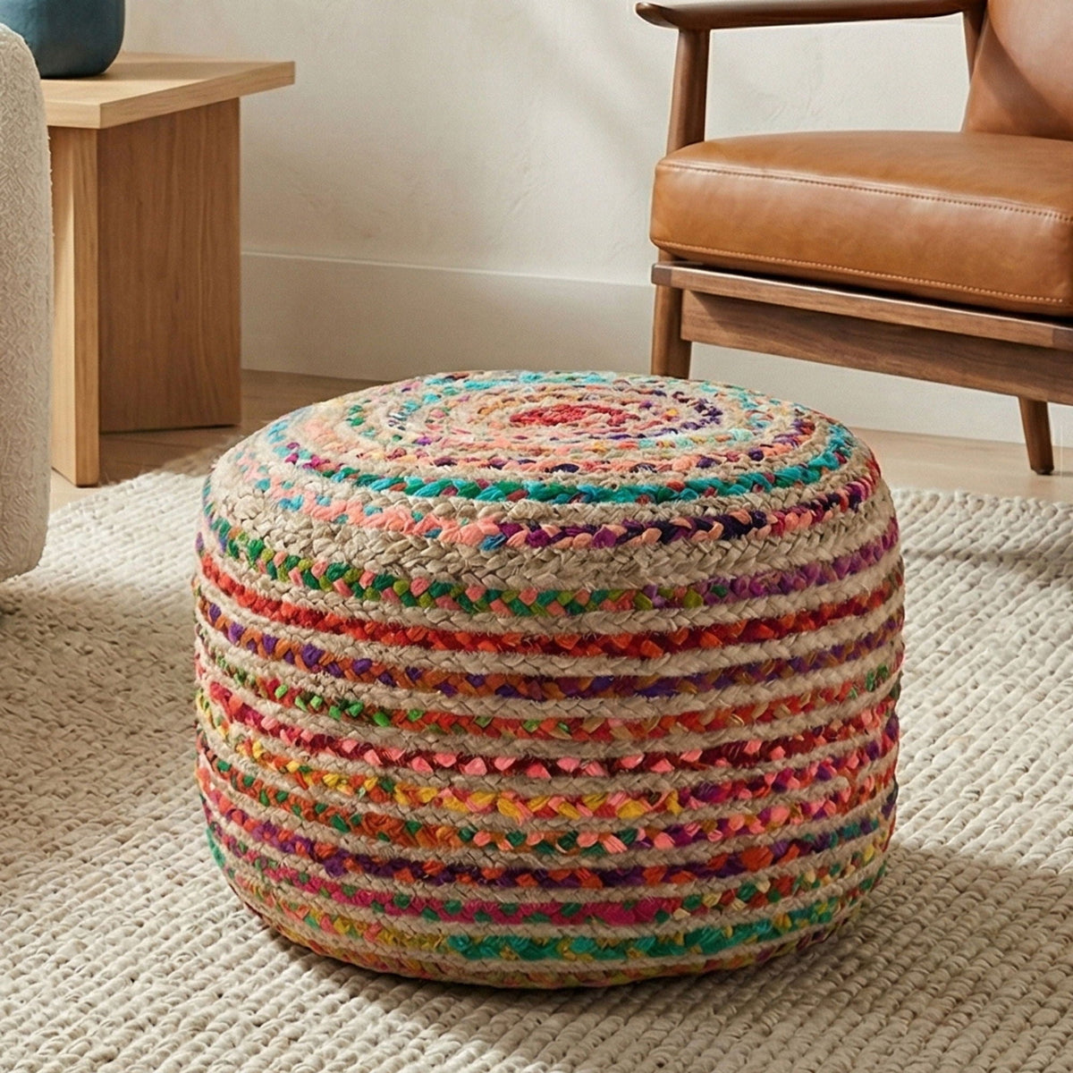 Margo - Handcrafted Round Pouf, photo 9 of 22