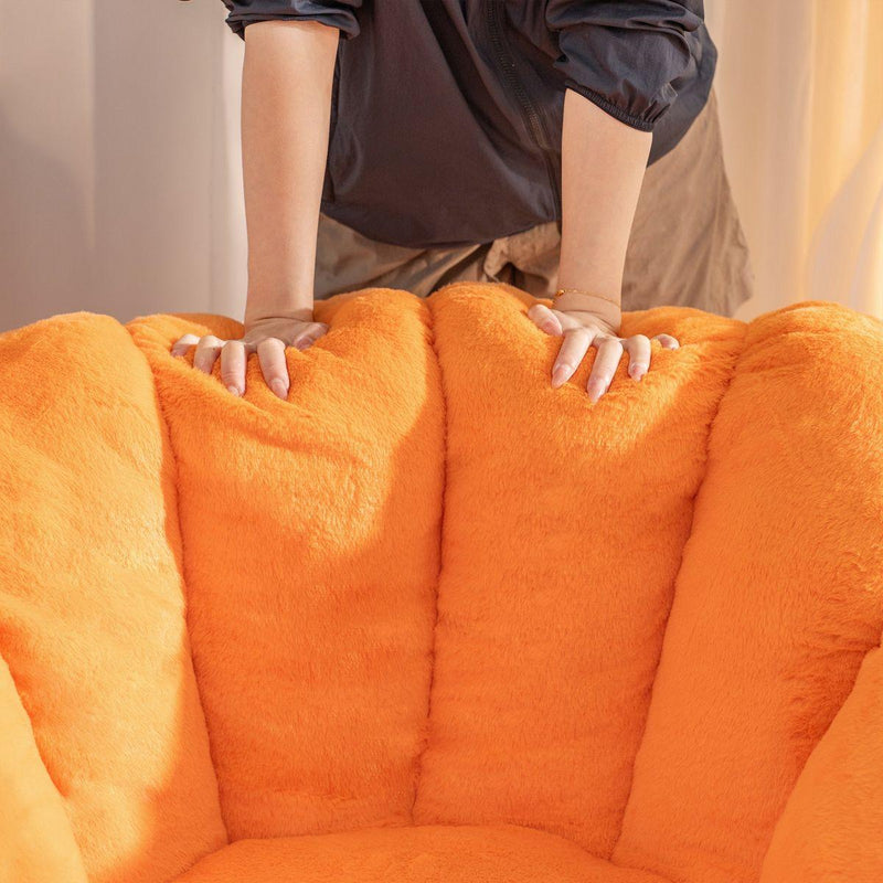 Giant Bean Bag Chair, Oversized Bean Bag Couch for Adults and Kids, Faux Fur Shell-Shaped Large Bean Bag Chair with Filler, Stuffed Big Accent Sofa Chair Floor Sofa for Gaming, Reading