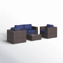 Wicker Seating Group Set With Table And Cushions by HouseOfZazla