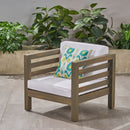 Outdoor Acacia Wood Patio Chair With Fabric Cushion by HouseOfZazla