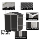 5.4x4.27 FT Outdoor Storage Shed with Hinge Door