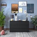 6 Drawer Double Dresser for Bedroom Living Room Hallway,Black