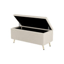 2 Pieces Bedroom Sets Queen Size Upholstered Bed Frame, Modern Corduroy Storage Ottoman,Beige