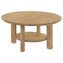Ottowa 2-piece Round Wood Coffee Table Set Light Oak