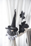 Set of 2 Black Fabric Gnomes with 'Boo' Banner