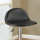 Adjustable Black PU Bar Stools, Chrome(Set of 2)