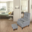 Living Room Sofa Single Chair And Ottoman, Modern Multi-Function Fabric Living Room Sofa Lounge Chair Bed And Stool. Soft Leisure Single Chair Adjustable Into 5 Angles With Sofa Bed by HouseOfZazla