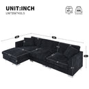 Modern Cloud Sectional Sofa L Shaped Luxury Couch Set With 2 Free Pillows 4 Seat With Oversized Chaise by HouseOfZazla
