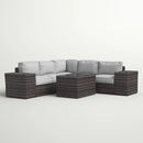 Modern Patio Rattan Sectional Set With Cushions by Unique Piece Furniture