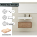 Wall Mounted Bathroom Vanity With Resin Sink And Soft Close Drawer In Imitative - Imitative Oak by HouseOfZazla