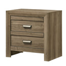 2 Drawer Nightstand With Pulls, Bedroom Furniture - Light Brown by HouseOfZazla