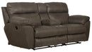 Atlas - Reclining Console Loveseat With Storage - Charcoal by Unique Piece Furniture