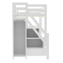 Loft Bed With 4 Layer Shelves, Storage Staircase, Small Wardrobe And LED Light by HouseOfZazla