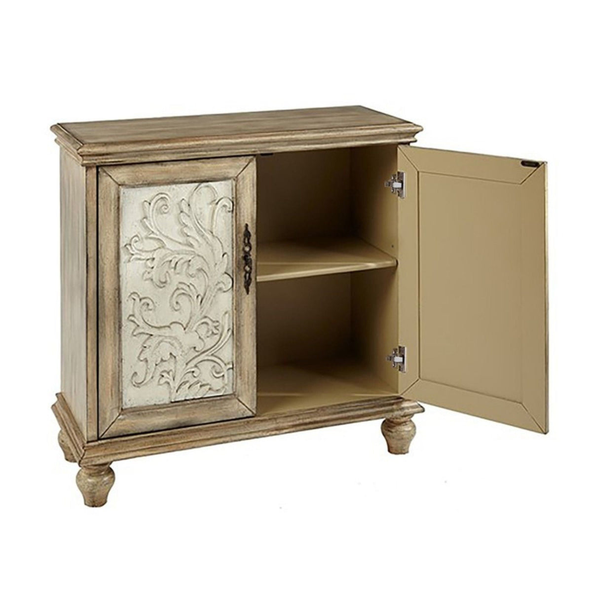 Driscoll - 2 Door Cabinet With Floral Design - Reclaimed Natural, photo 8 of 15