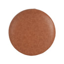 Upholstered Round Ottoman,PU Leather, Cognac Brown