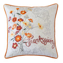 Thanksgiving Embroidered Floral Throw Pillow – Autumn Harvest Accent Cushion Set of 2