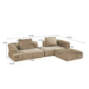 122" Modern L-Shaped Sectional Sofa with Chaise Lounge by HouseOfZazla