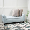 Hayes Contemporary Armed Storage Bench with Rolled Arms and Button Tufting by HouseOfZazla