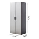 Astro Series - Wall Mounted Storage Cabinet With Soft Closing Drawers - Metallic Gray by HouseOfZazla