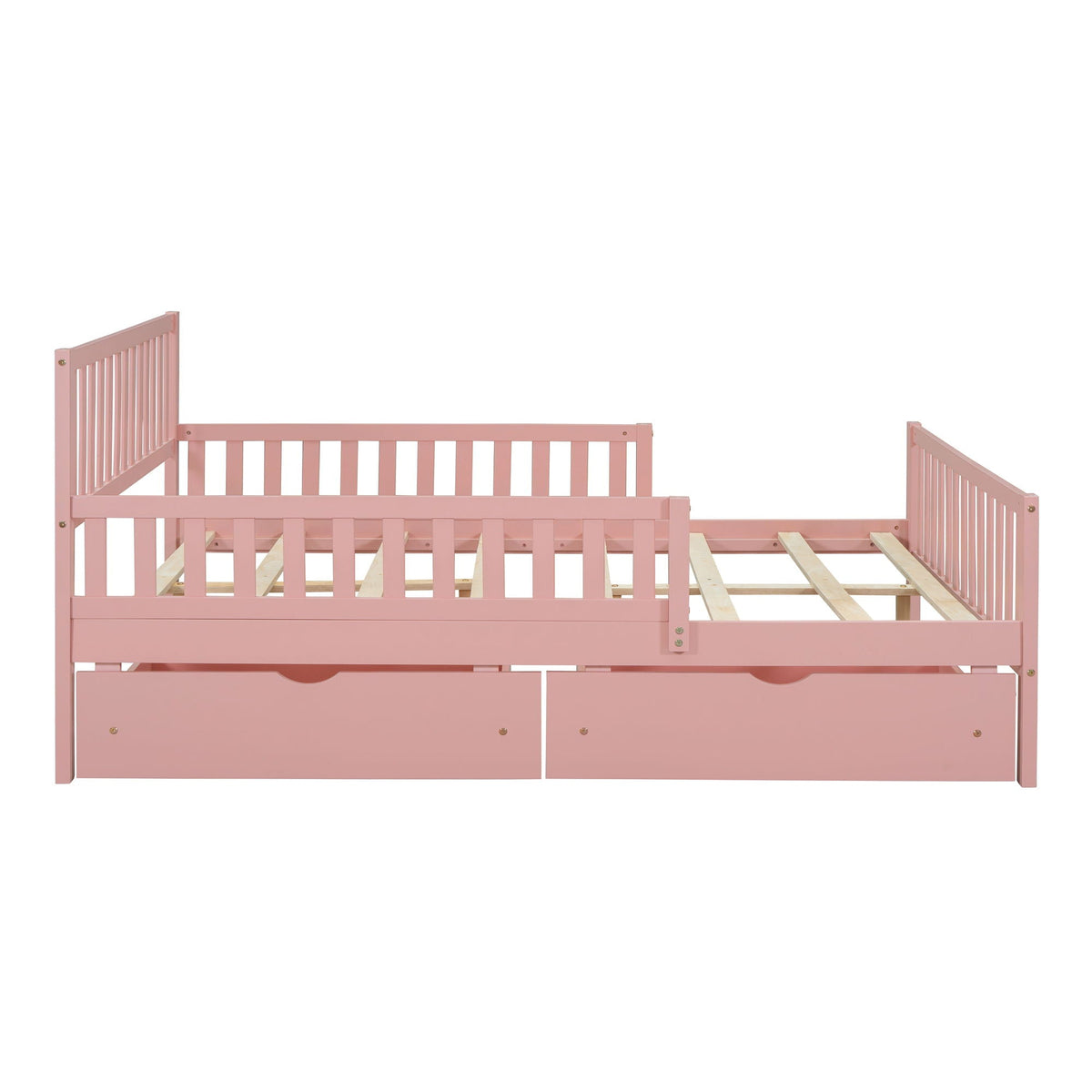 Platform Bed With Guardrails On Both Sides And 2 Storage Drawers, photo 26 of 40