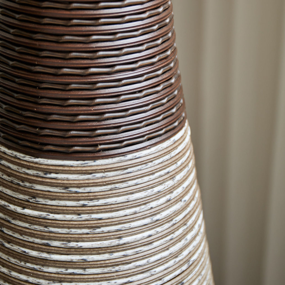 Tall Standing Designer Floor Vase Durable Artificial Rattan Elegant 2 Tone Finish Ideal Decor Accent For Living Room, Bedroom, Entryway Stylish Home Decor Statement Piece - Black / Gray, photo 5 of 17
