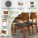 Mid Century Modern Dining Table Set For 4, Solid Wood Dining Table And Solid Wood Chairs, 5 Pieces Farmhouse Dining Table And 4 Upholstered Chairs - Brown / Gray