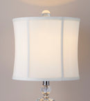 Karat - Contemporary Crystal Table Lamp (Set of 2) - Clear Crystal / Chrome / White Softback by HouseOfZazla