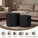 Nesting Coffee Table Set of 2, Modern Round Wood Side Tables by HouseOfZazla